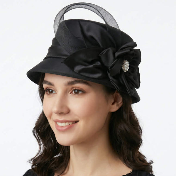 Black small brim Crystal Loop Hat arriving soon