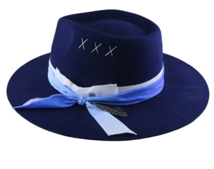 Midnight Blue Ribbon Fedora - pre order