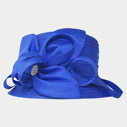 Stunning royal blue hat small brim