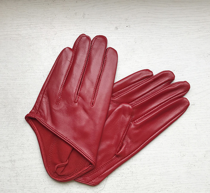 Stunning Red half palm gloves