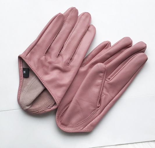 Dusty blush/ pink HALF PALM GLOVES (GENUINE LEATHER)