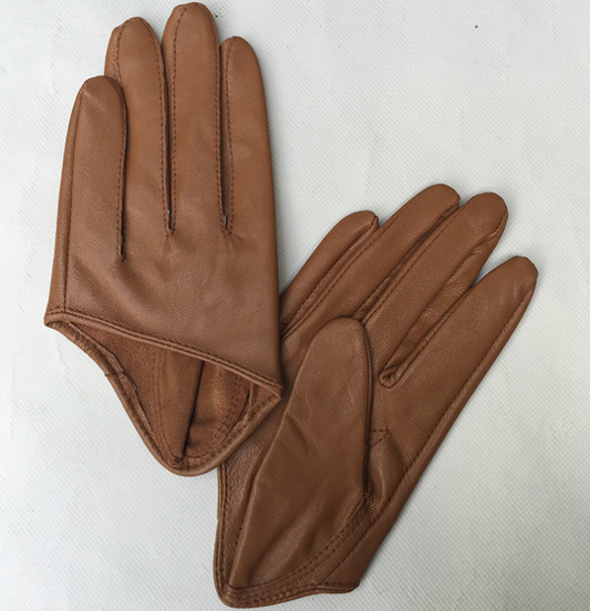 Brown HALF PALM GLOVES (GENUINE LEATHER)