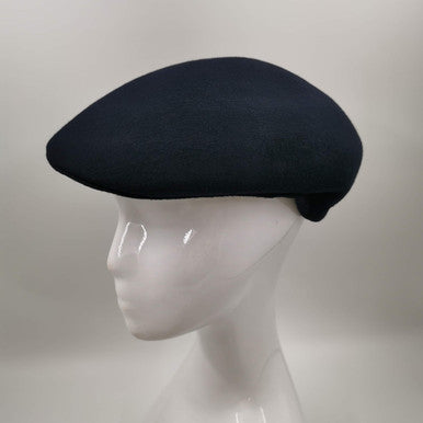 Navy Wool Flat Cap L