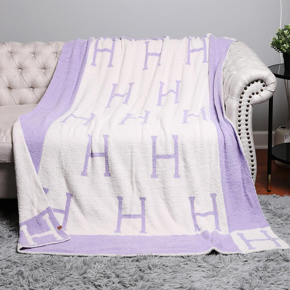 Gorgeous Lavendar H throw