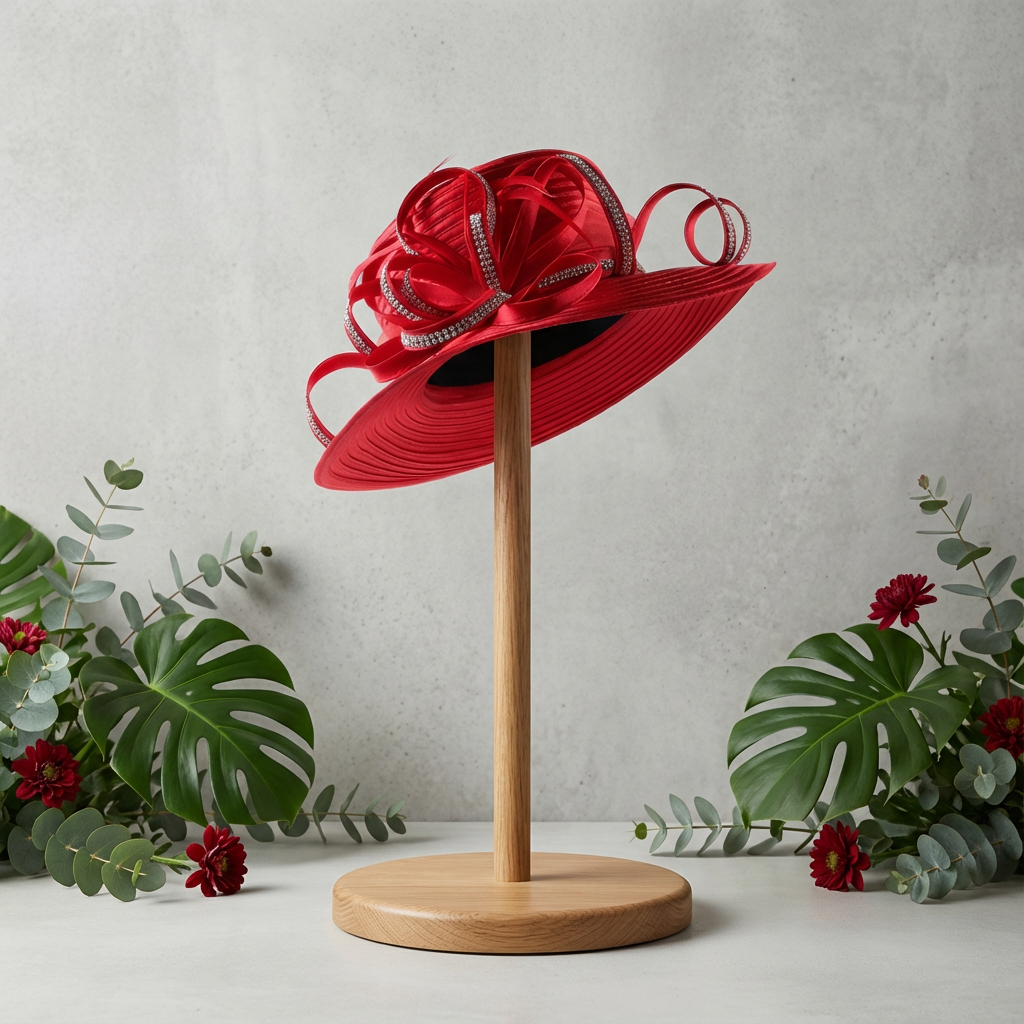 Stunning red hat with bling