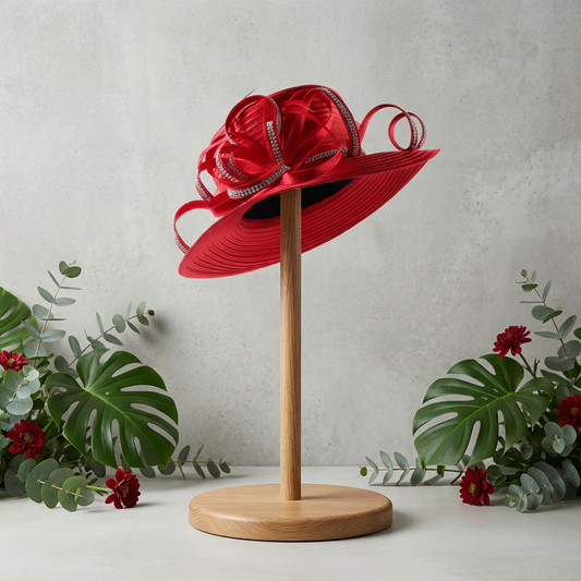 Stunning red hat with bling