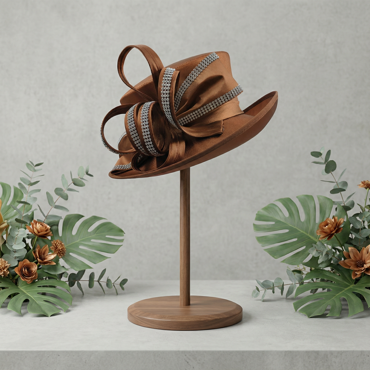 Stunning satin lined brown piece with bling arriving August 2026