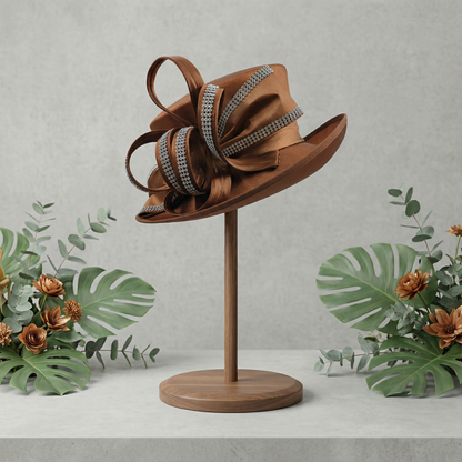 Stunning satin lined brown piece with bling arriving August 2026