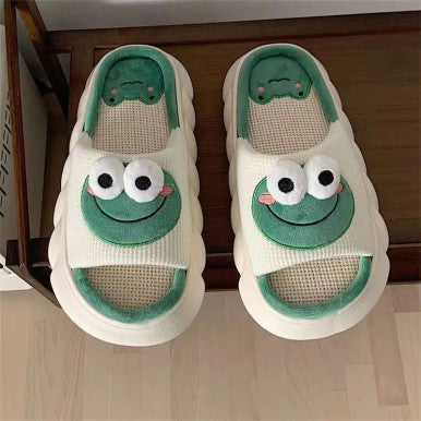 Women Cartoon Frog Slippers