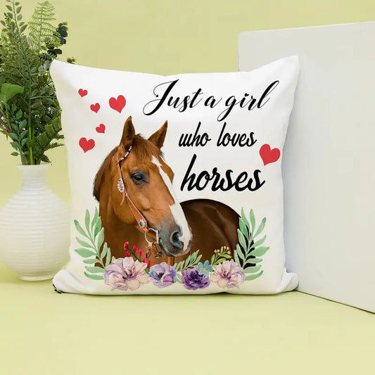 Horse theme pillow cover