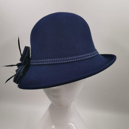 Stunning Navy  wool hat