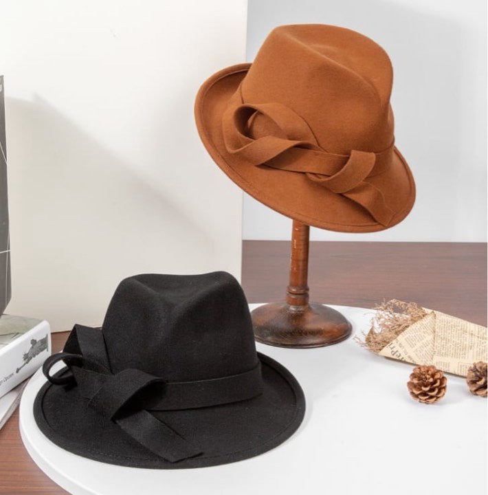 Black Trilby/fedora wool hat