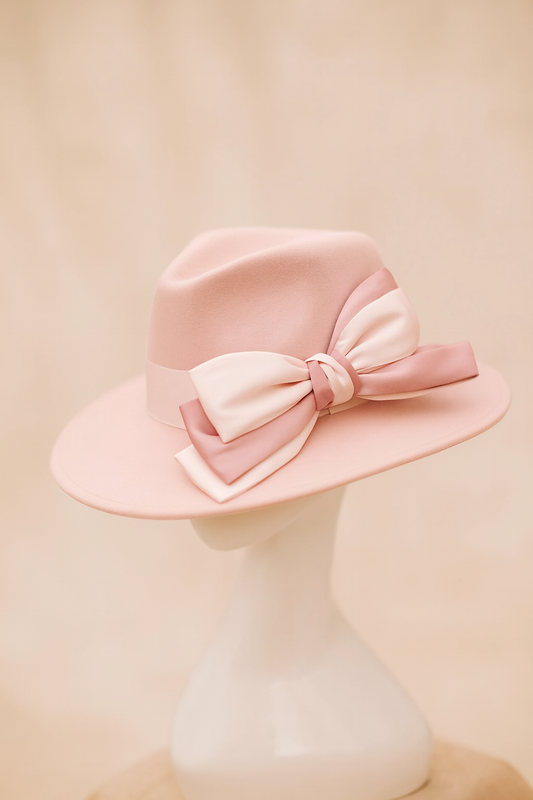 Baby Pink Bow Brim Hat