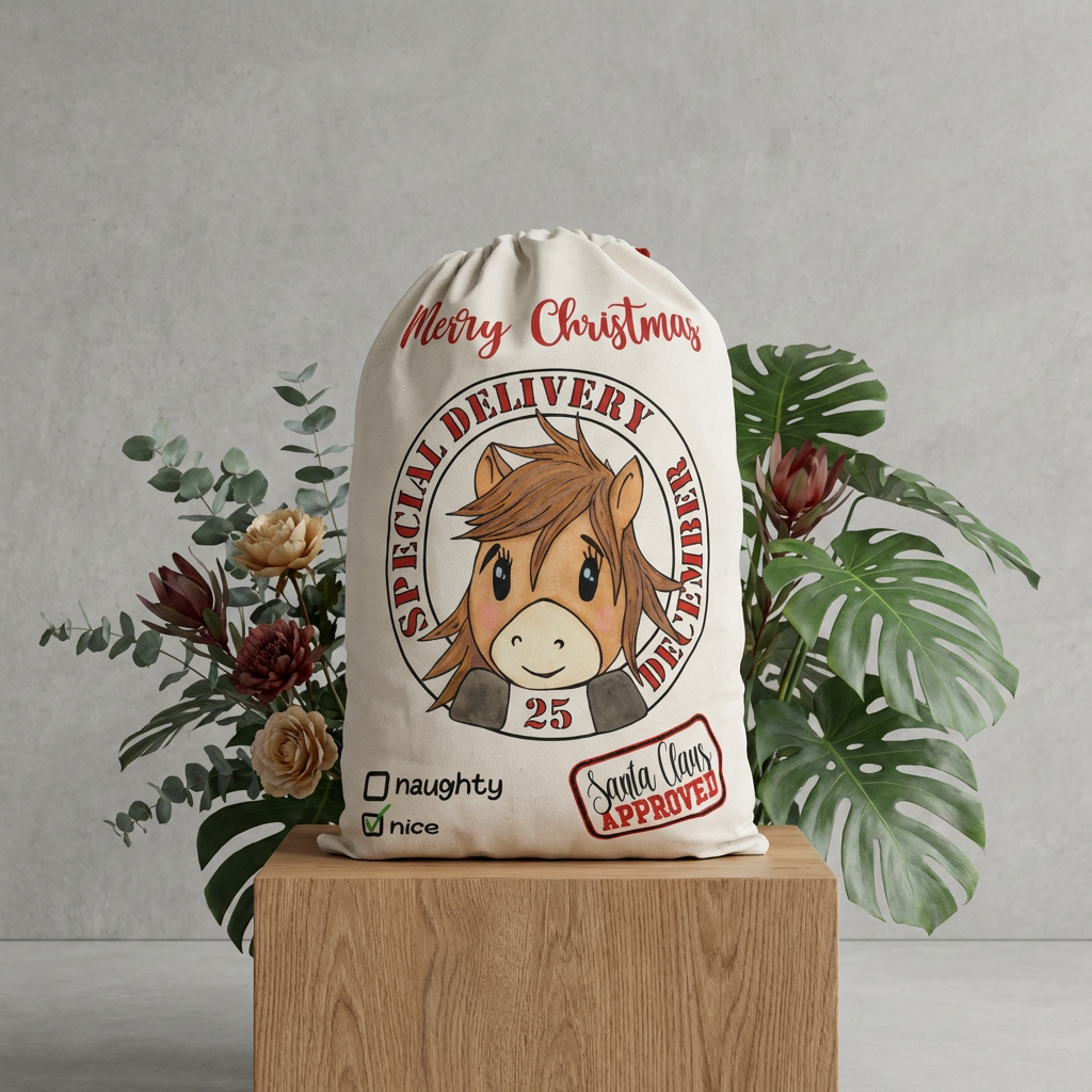 Cute Horse Print Santa sack