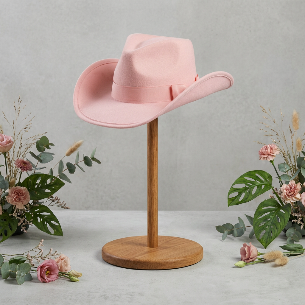 Pale Pink cowboy/girl hat