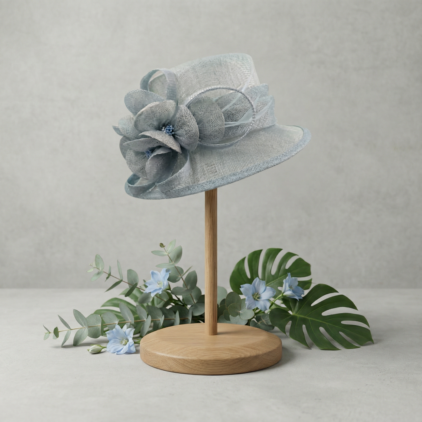 Baby blue/ice blue small brim hat