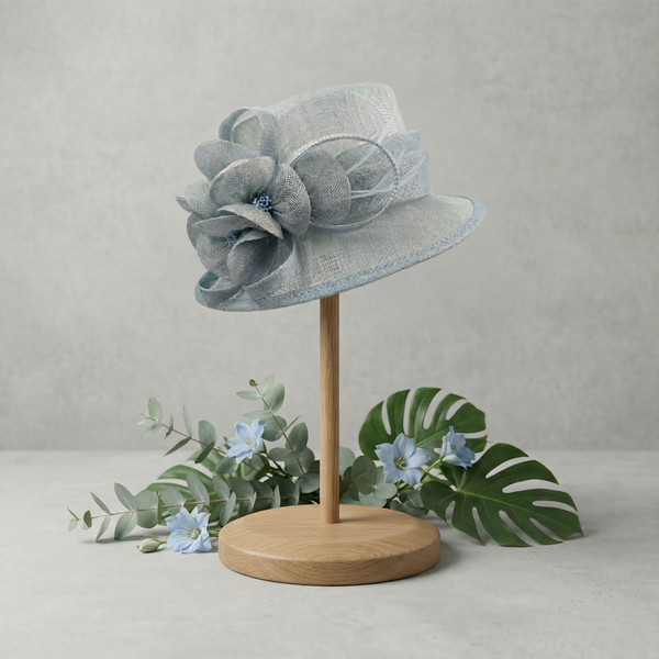 Baby blue/ice blue small brim hat