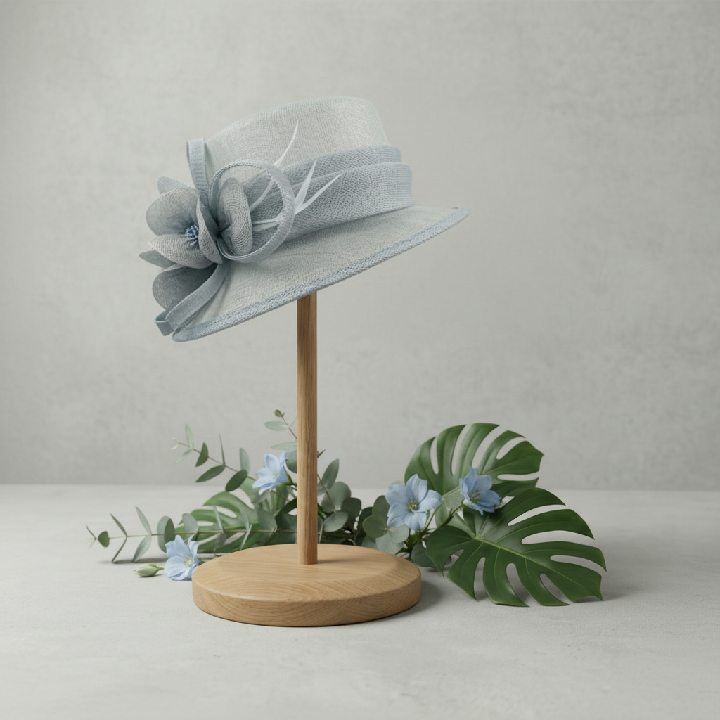 Baby blue/ice blue small brim hat