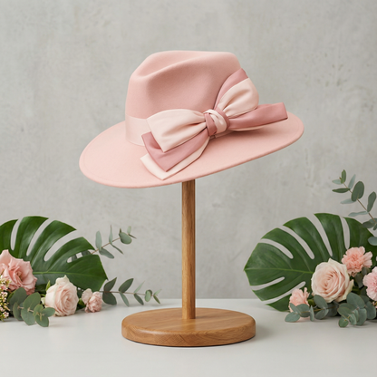 Baby Pink Bow Brim Hat