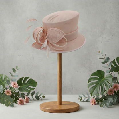 Baby Pink Sinamay Petal Hat