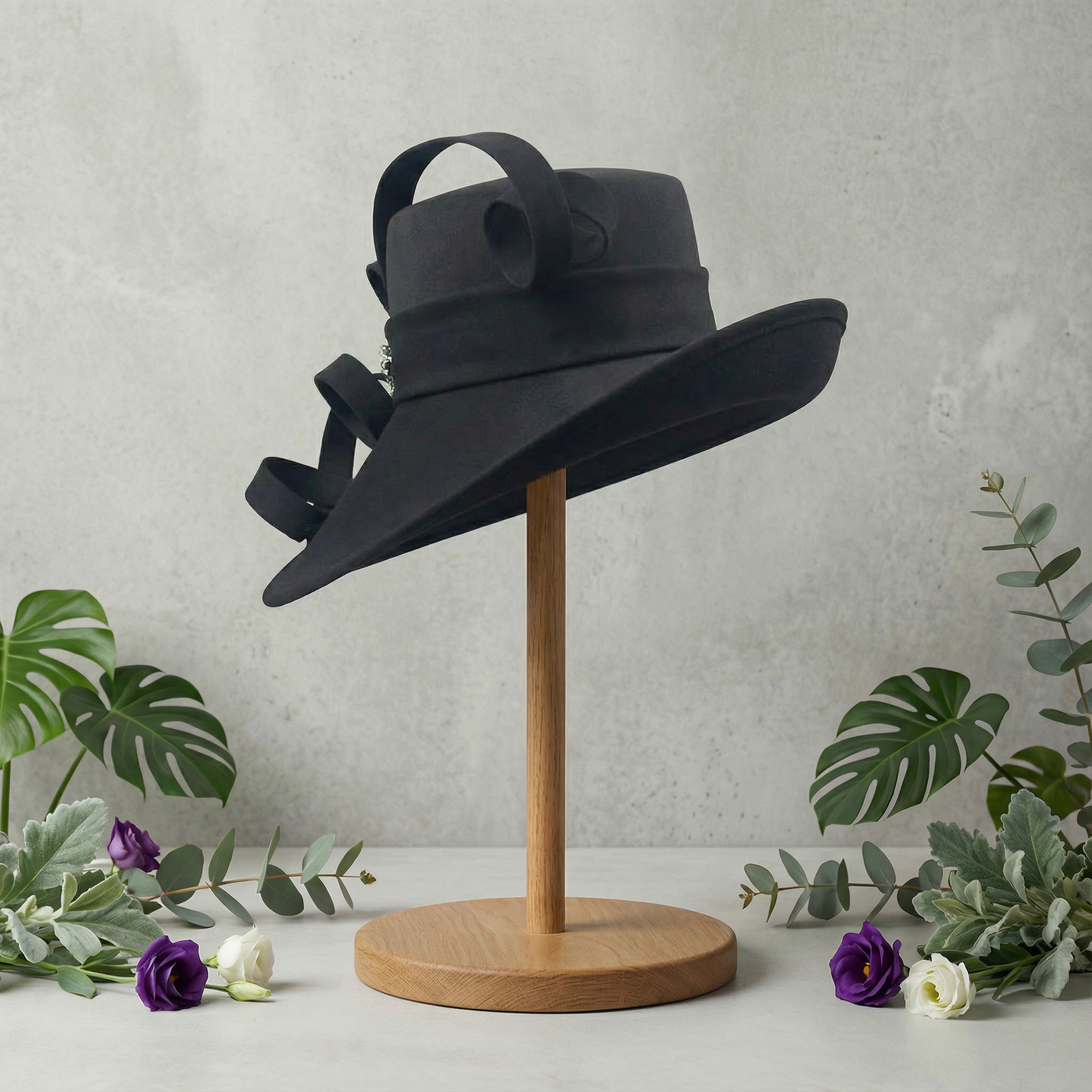 Black Satin Judge’s Elegance Hat