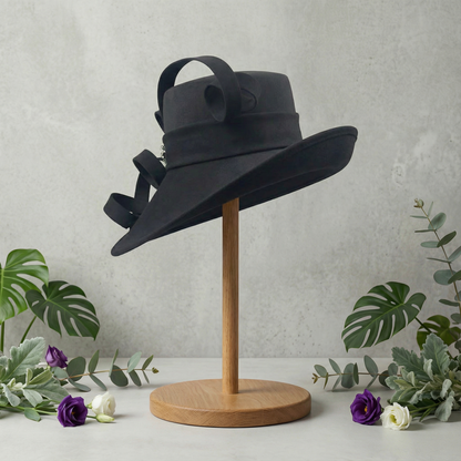 Black Satin Judge’s Elegance Hat
