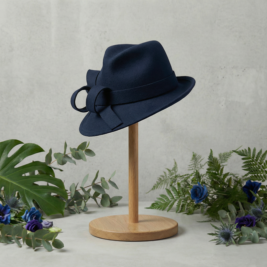 Dark Navy Sculpted Wool Hat