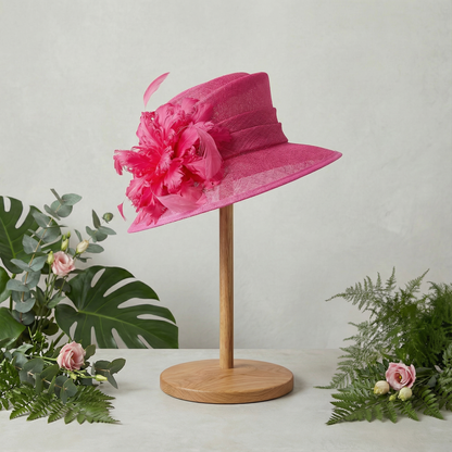 Hot Pink Feather Bloom Hat