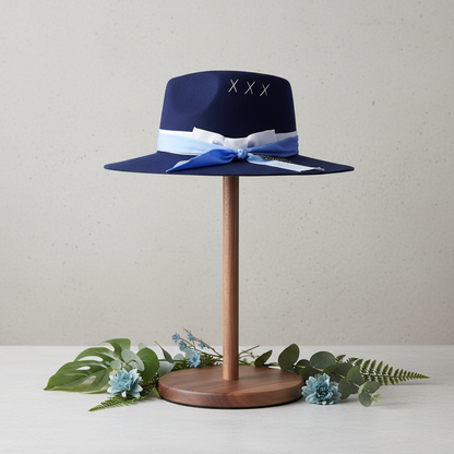 Midnight Blue Ribbon Fedora
