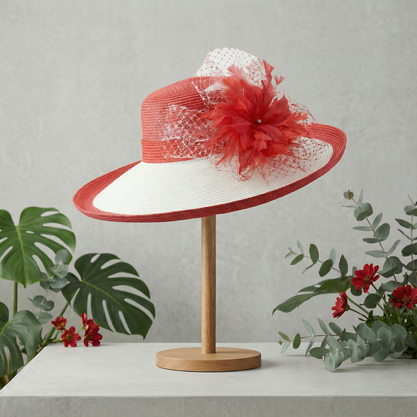 Red & White Ascot Bloom Hat
