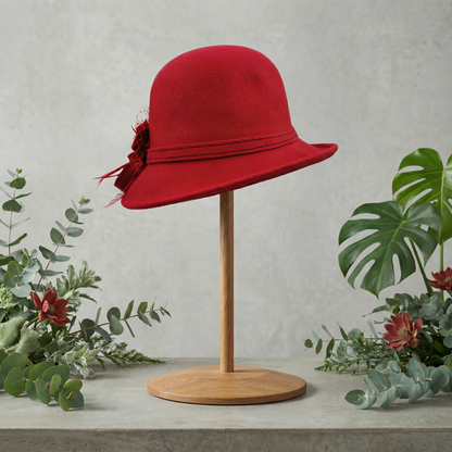 Stunning red wool hat