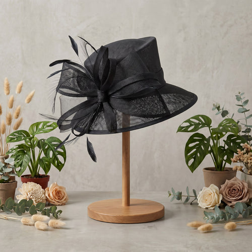 Black Elegance Medium Brim Hat