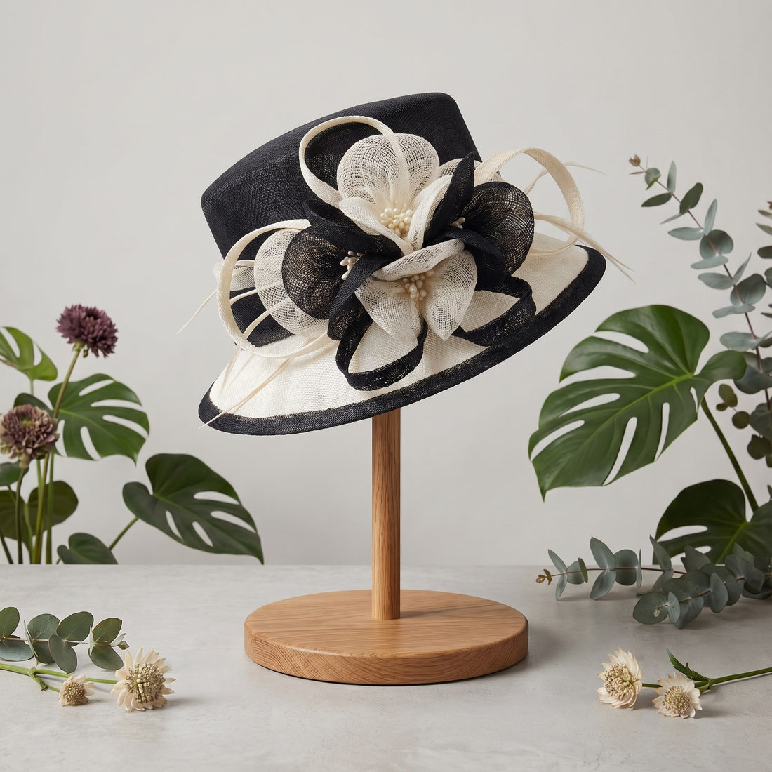 Black & Off-White Petite Brim Hat