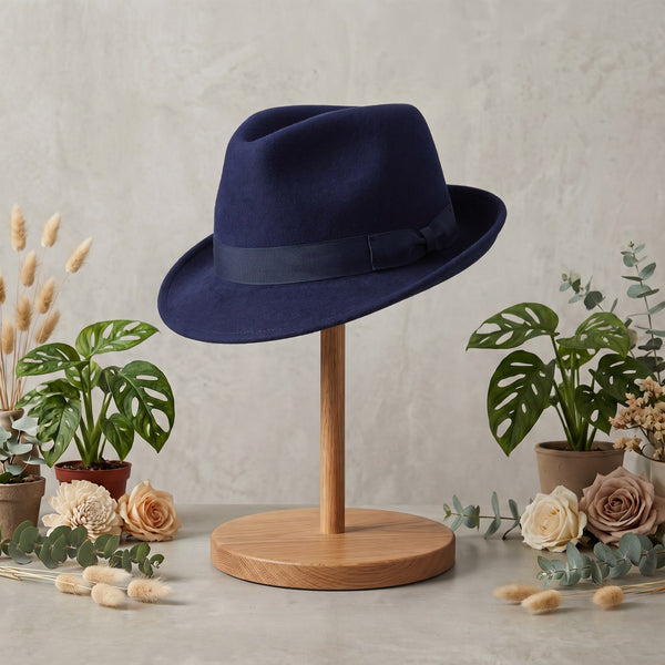 Navy Vintage Unisex Fedora