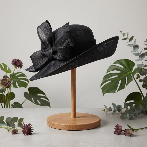 Black Oversized Sinamay Hat