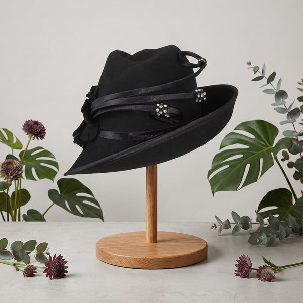 Black Wool Slanty with Wands