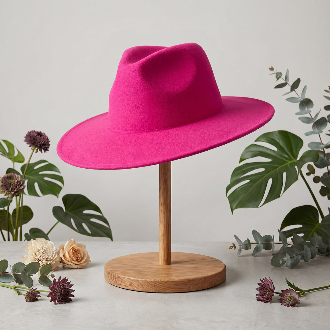 Oversized Hot Pink Felt Hat
