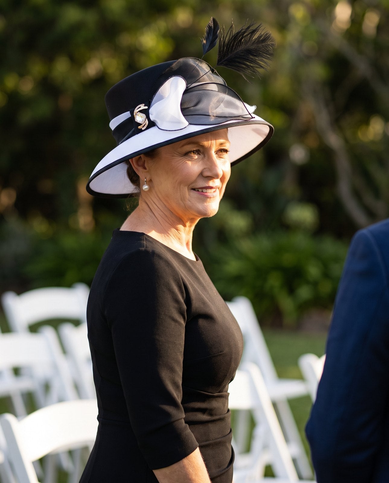 Manor hat styled for an event